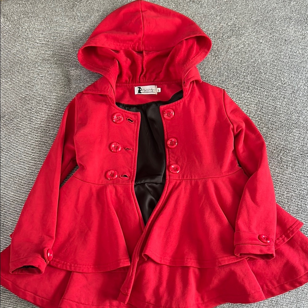Red Hooded Peacoat